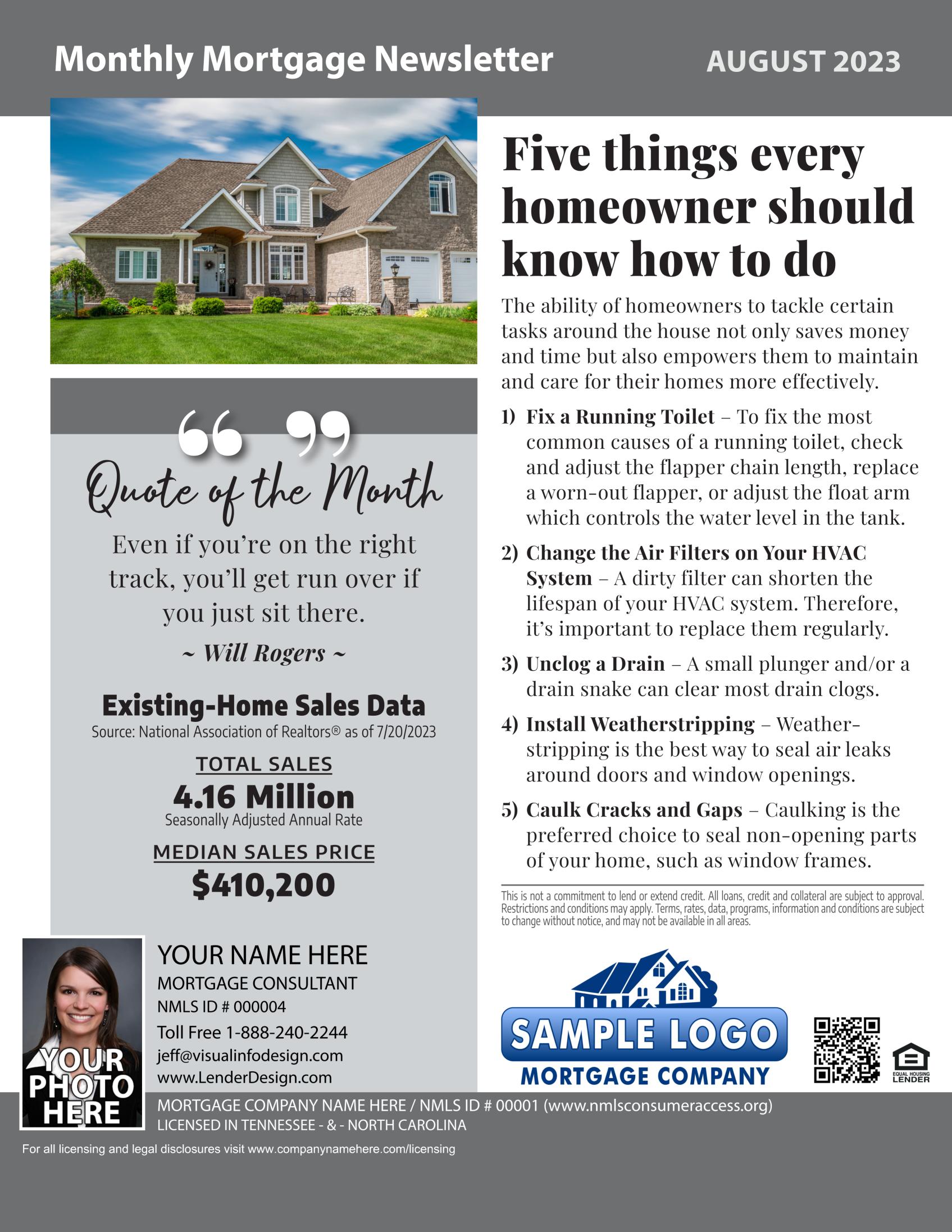 Mortgage Marketing Newsletter