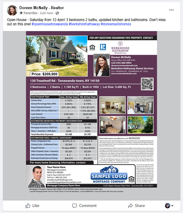 Mortgage Open House Flyer - JPG Format