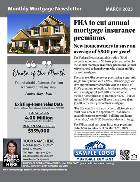 Monthly Mortgage Marketing Newsletter