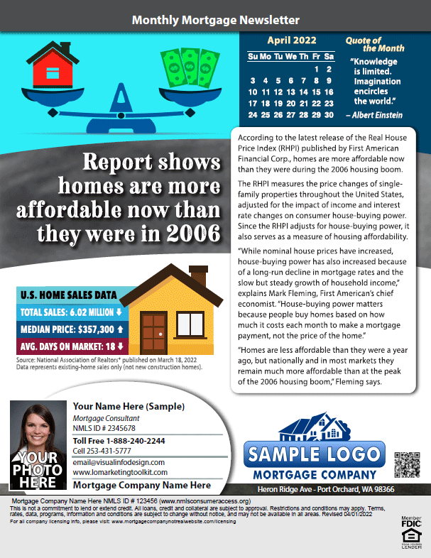 Monthly Mortgage Marketing Newsletter