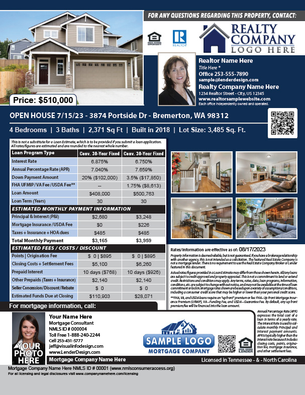 Mortgage Open House Flyer - Financing Options